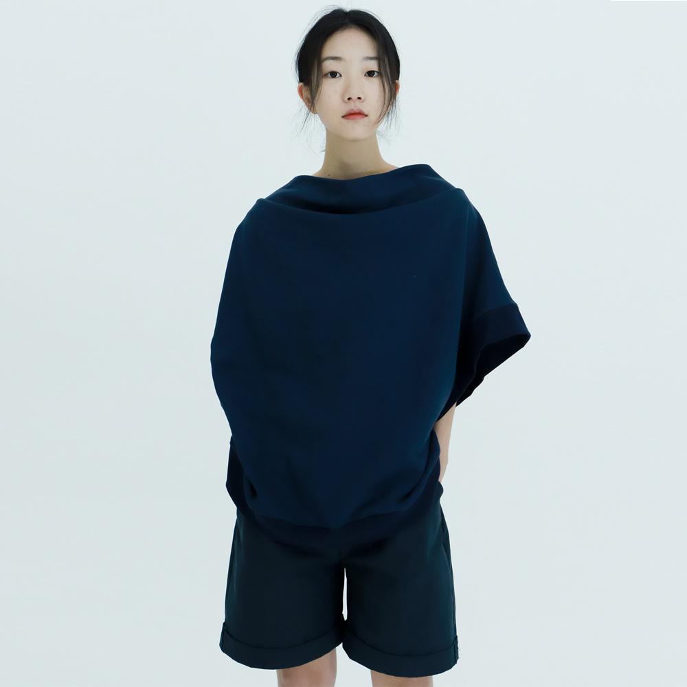 WHIMSY MIND Wave Cowl Sweatshirt_Navy