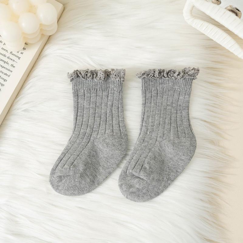 Kids Short Socks Ruffle Baby Girls Toddlers Cute Soft Cotton Sock Lace Flower Children School Uniform Socks For 0-8 Years