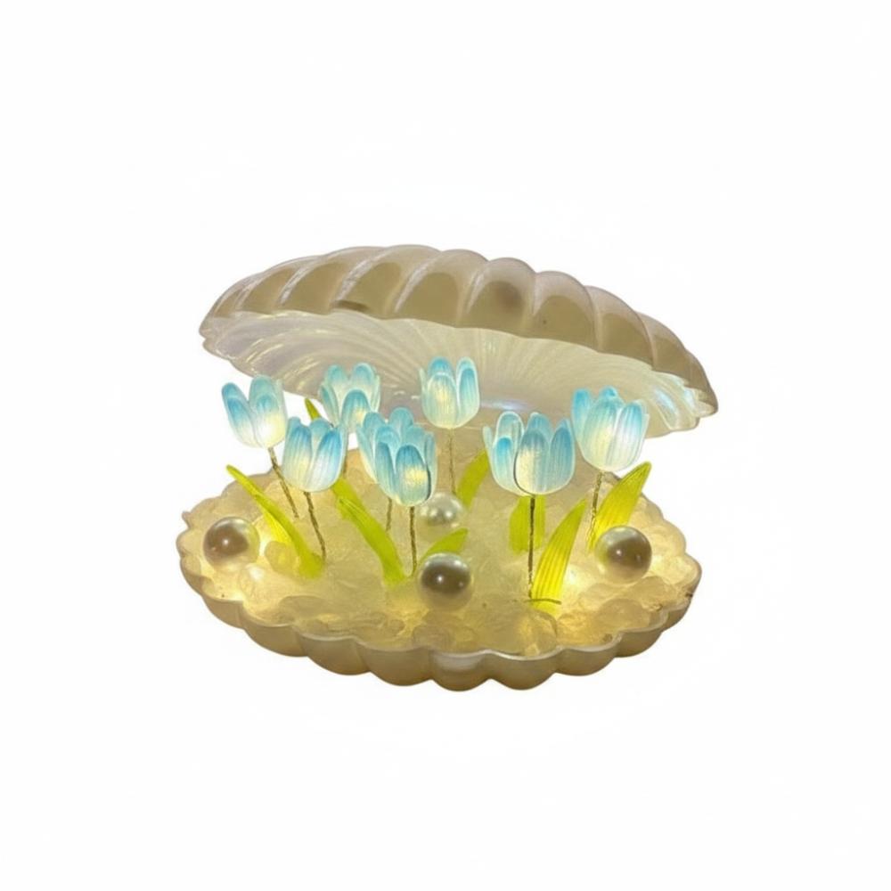 Acrylic Flowers DIY Tulip Night Light Handmade Decorative Atmosphere Light Tulips Flower Table Lamp Bedroom Atmosphere Light