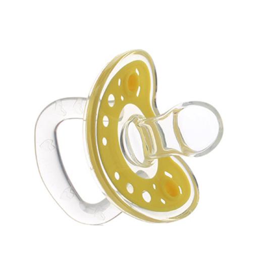Sucette factice en Silicone souple pour nouveau-né, tétine à tête ronde et plate