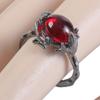 Black Thorn Lava Ring Gothic Style with Crystal Liquid Metal Open Ring Stylish Accessory for Parties or Everyday Wear