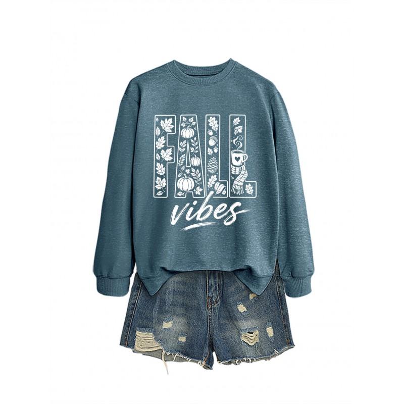 Womens Oversized Cotton Hoodie Sweatshirt Fall Print Graphic Loose Fit Long Sleeve Crew Neck