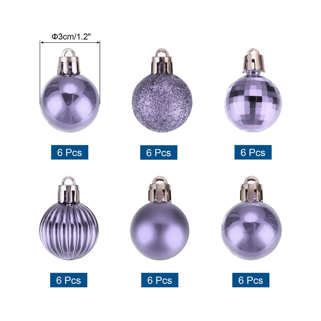 36 Stück Weihnachtskugel-Ornamente Weihnachtsbaumschmuck Kugeln 1,2"/30MM für Partydekoration Hochzeit Feiertag Weihnachtsdeko