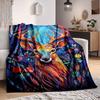 1pc Deer Fantasy Lightweight Flannel Blanket, Comfortable and Warm Blanket, for Office and Camping Sofa Bed119