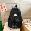 Women's Color Block Backpack Large Capacity School Bag College Cartoon Backpack