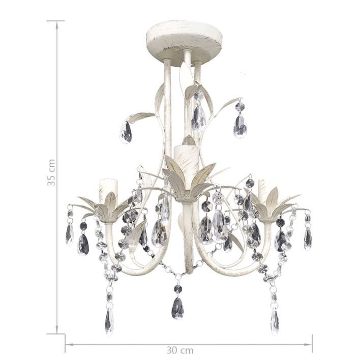VidaXL 2x Lustres Suspendus à Cristaux Plafonnier Lampe Suspendue Luminaire Eclairage Salon Salle à Manger Salle de Séjour 278738