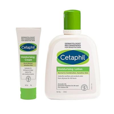 Feuchtigkeitslotion für empfindliche oder trockene Haut 250 ml und Feuchtigkeitscreme 80 g Combo