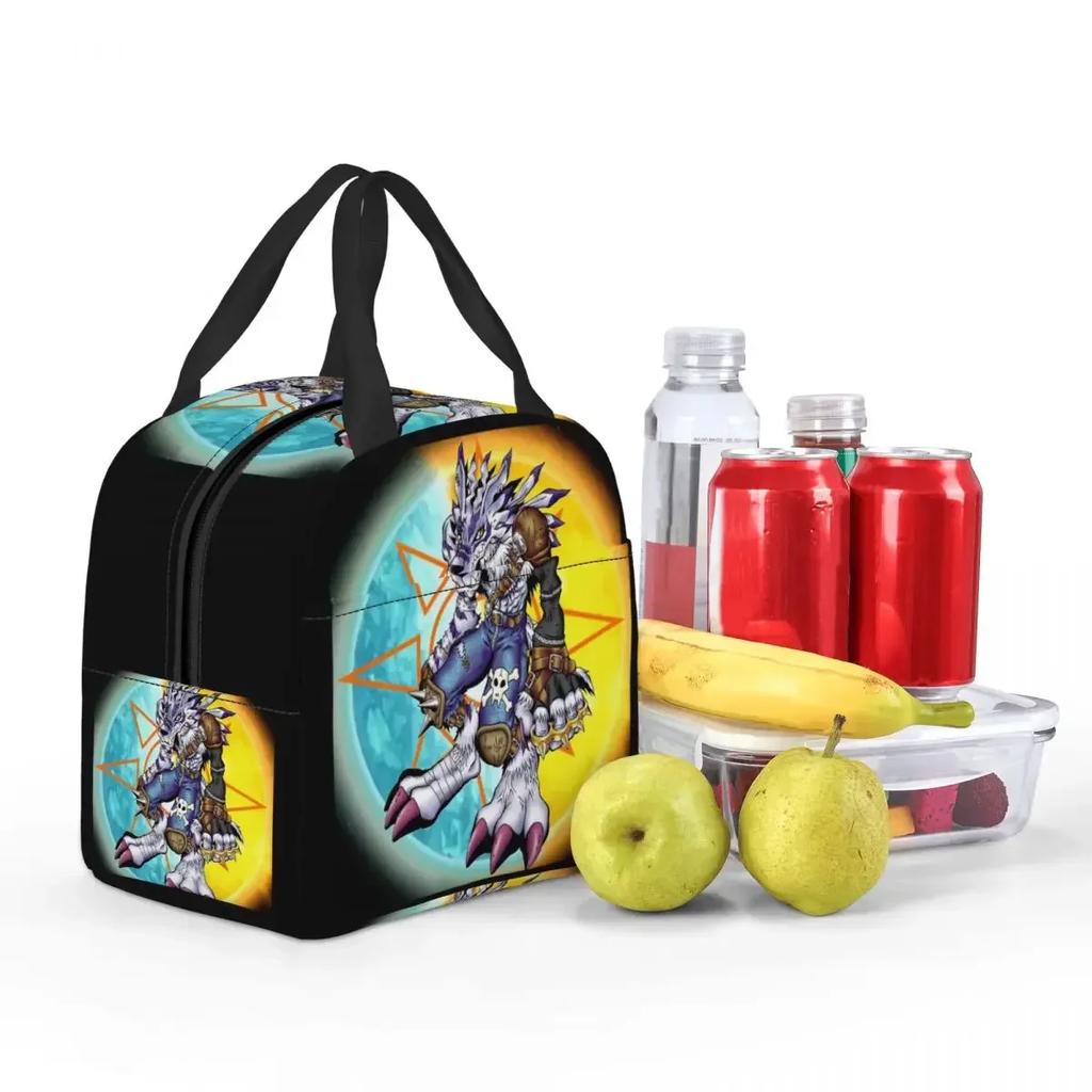 Digimon Weregarurumon Insulated Lunch Bag for Kids School Cooler Thermal Food Box Tote Portable Lunch Boxes Container