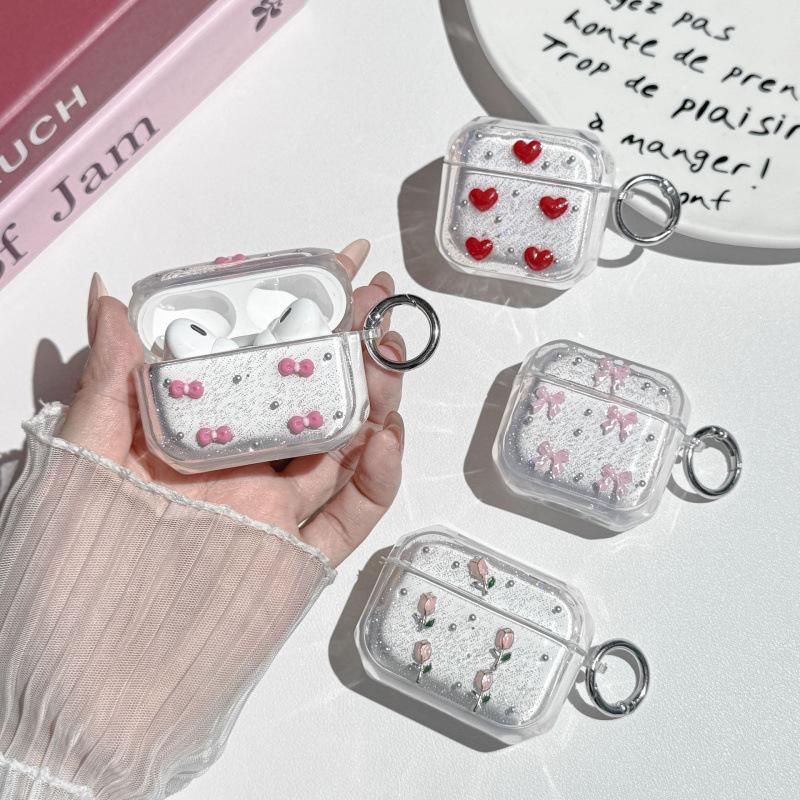 The New Epoxy Tulip Is Suitable for AirPodsPro1 Earphone Case, Universal Photo Frame, Love Apple 1st Generation Soft Case.