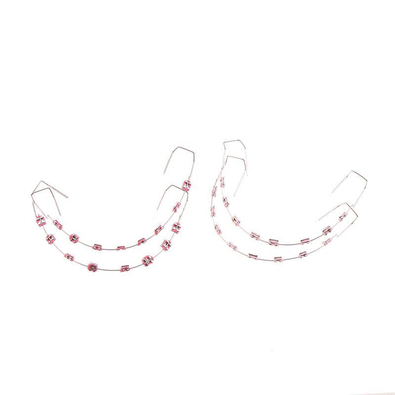 5sytles 2pcs Colorful Temporary Tooth Decoration With Metal Wires Metal Bracket And Orthodontic Ligature Ties Dental Decorations