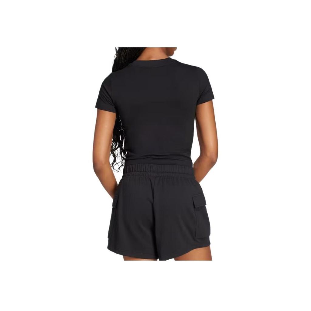 adidas Essentials 3-Stripes Slim Fit Short Sleeve T-Shirt Streetwear Tops Women Black White JC8325