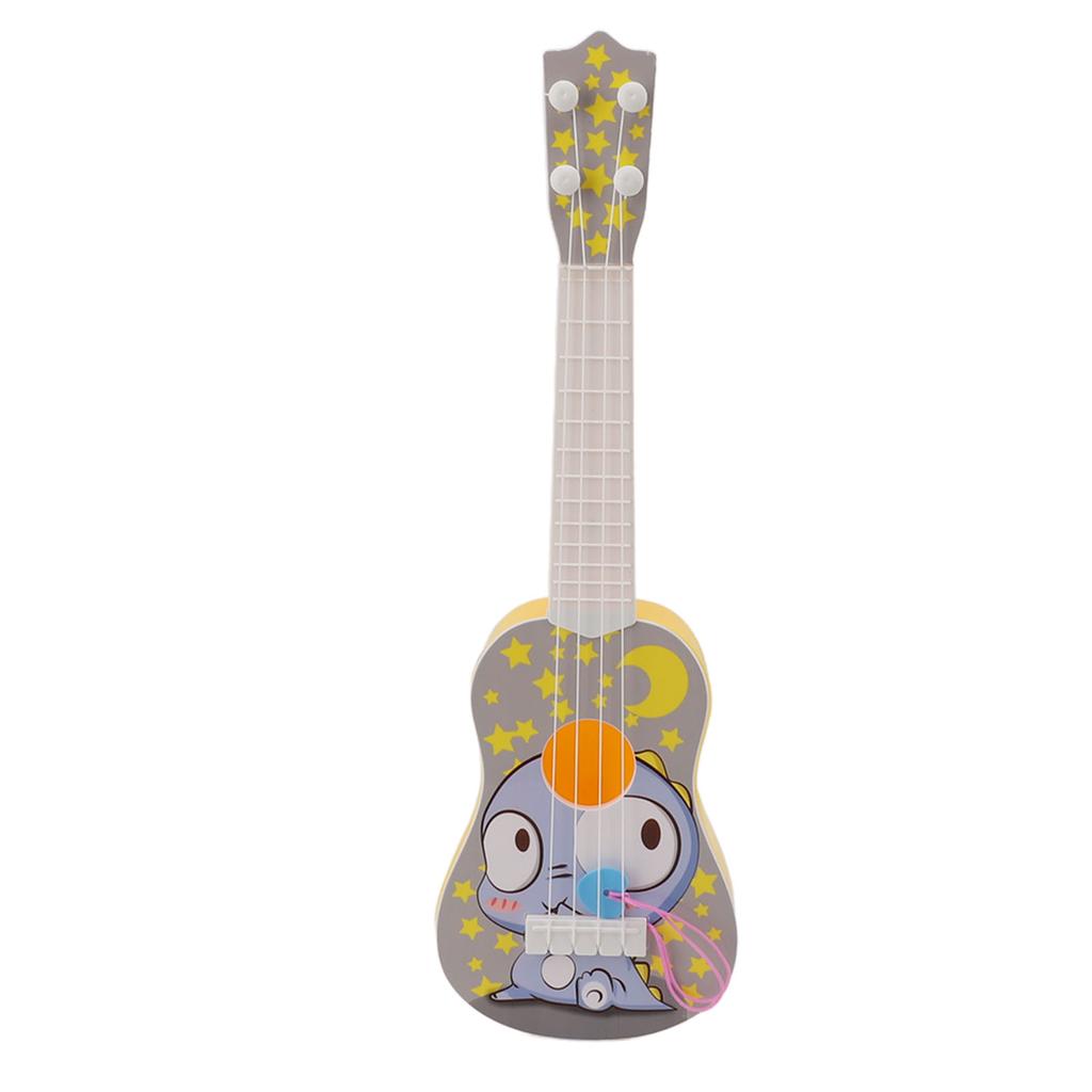 Simulation Ukulele Instrument Toy Cartoon 4 Adjustable Strings Portable Musical Ukulele Guitar Toy
