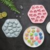 16-Hole Bee Theme Silicone Mold Flowers Honeycomb Fondant Candy Chocolate Mould Baking Tool Cake Decoration Accessories