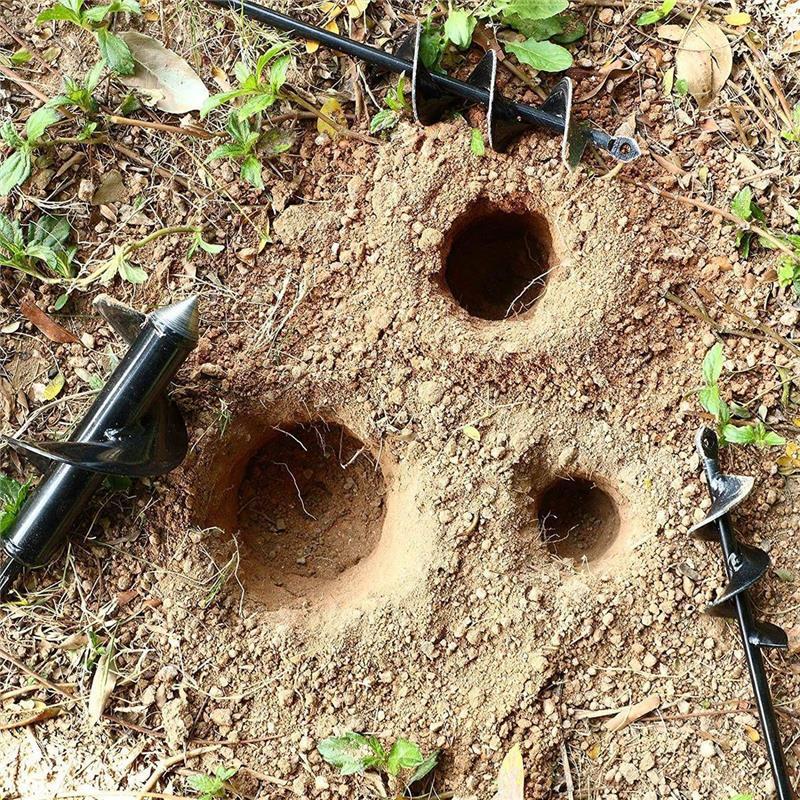 Drill Bit Garden Set Steel Gardening Punch Holes Tools Spiral Rod Loose Soil Digging Pit Sowing Planting Flowers and Trees Plant