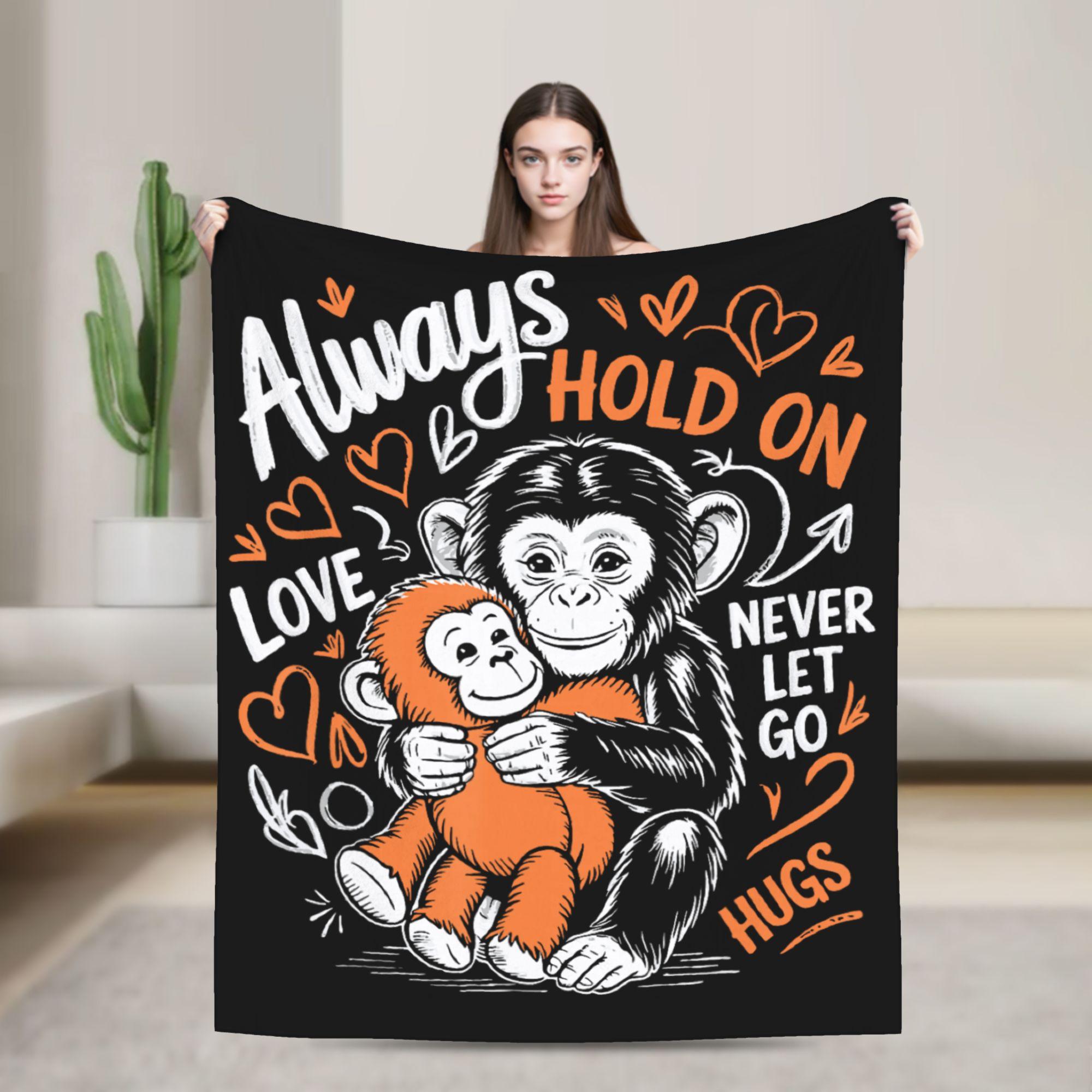 

Soft Blanket Picnic Retro Cute Monkey Punch Cute Monkey Bedding Throws Casual Bedspread For Bedroom 75x100cm (30x40inch)