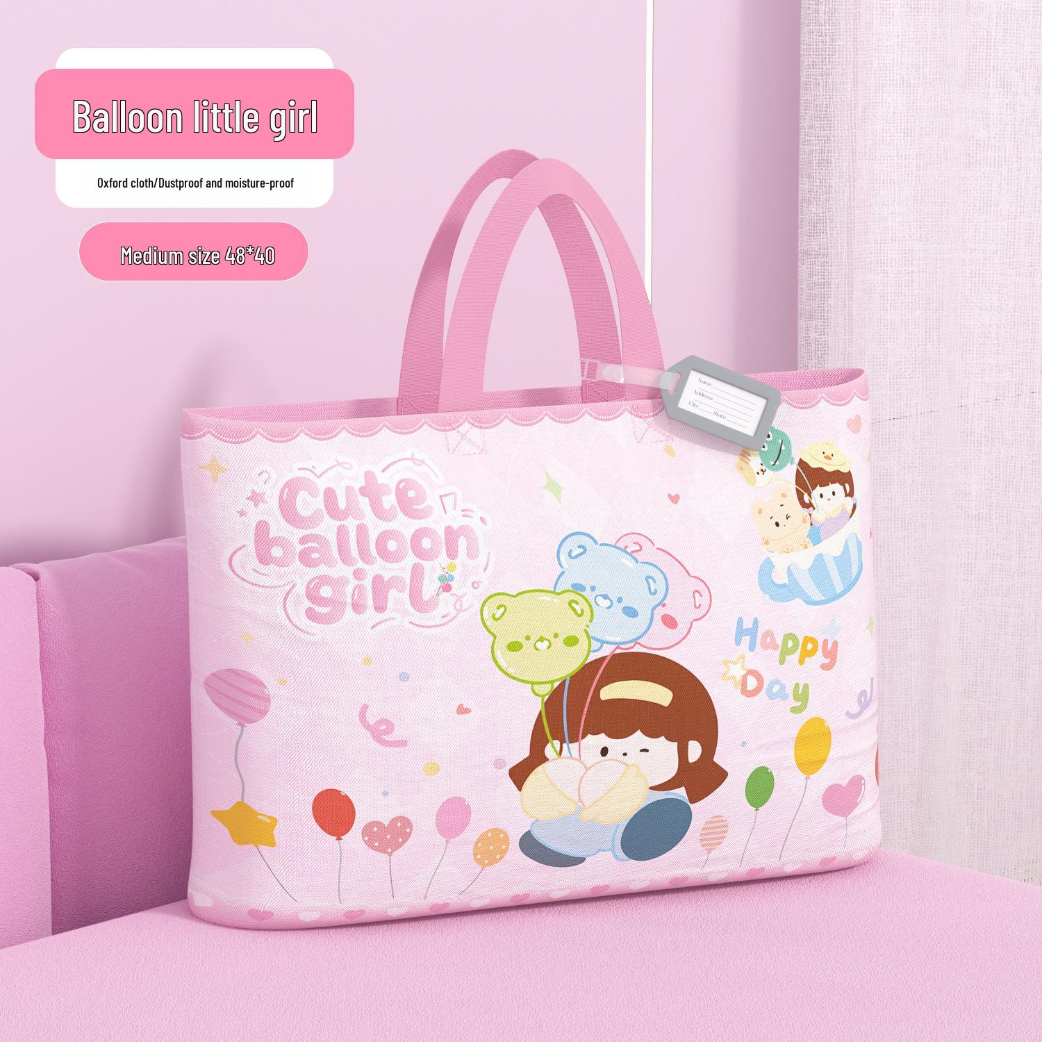 

Large Capacity Cartoon Quilt Bag for Kindergarten Students - Handheld Oxford Cloth Storage and Luggage Bag