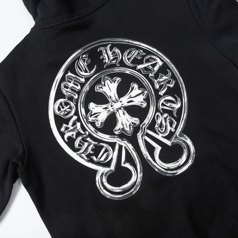 823 CHROME HEARTS 2025 Høst og Vinter Ny Pluss Størrelse Klassisk Stil Logo Hettegenser, Egnet for Par å Bruke