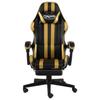 Fauteuil de jeux vidéo - vidaXL - Noir et doré - Similicuir - Hauteur réglable - Repose-pied