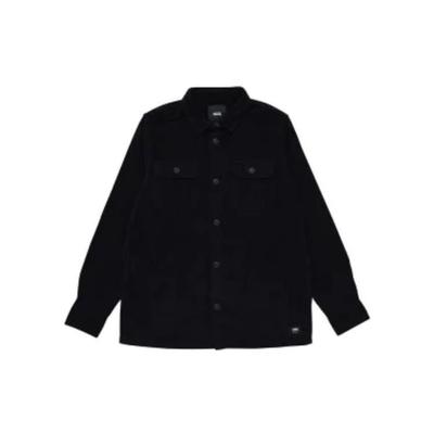 Waffle Corduroy Long Sleeve Shirt Men Tops Black VN000639BLK