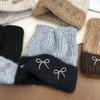 Fashion Casual Bowknot Knitted Hat Cat Ear Knitted Winter Hat Windproof Beanie Caps