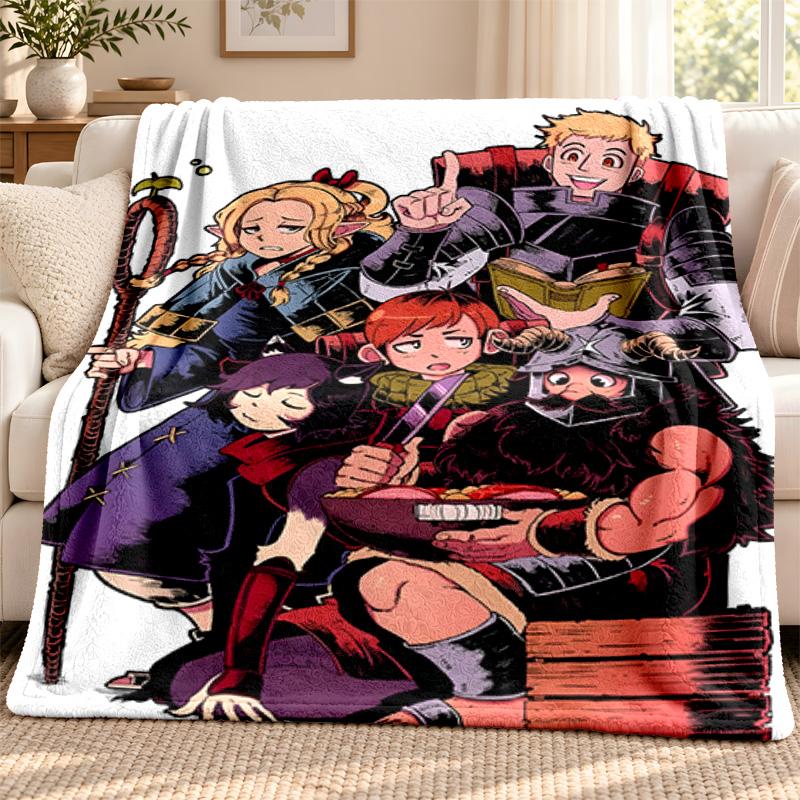 Delicious In Dungeon Blanket Flannel Blanket Soft Cozy Plush Throw for Sofa Bed Lightweight Home Decoration Outdoor Camping