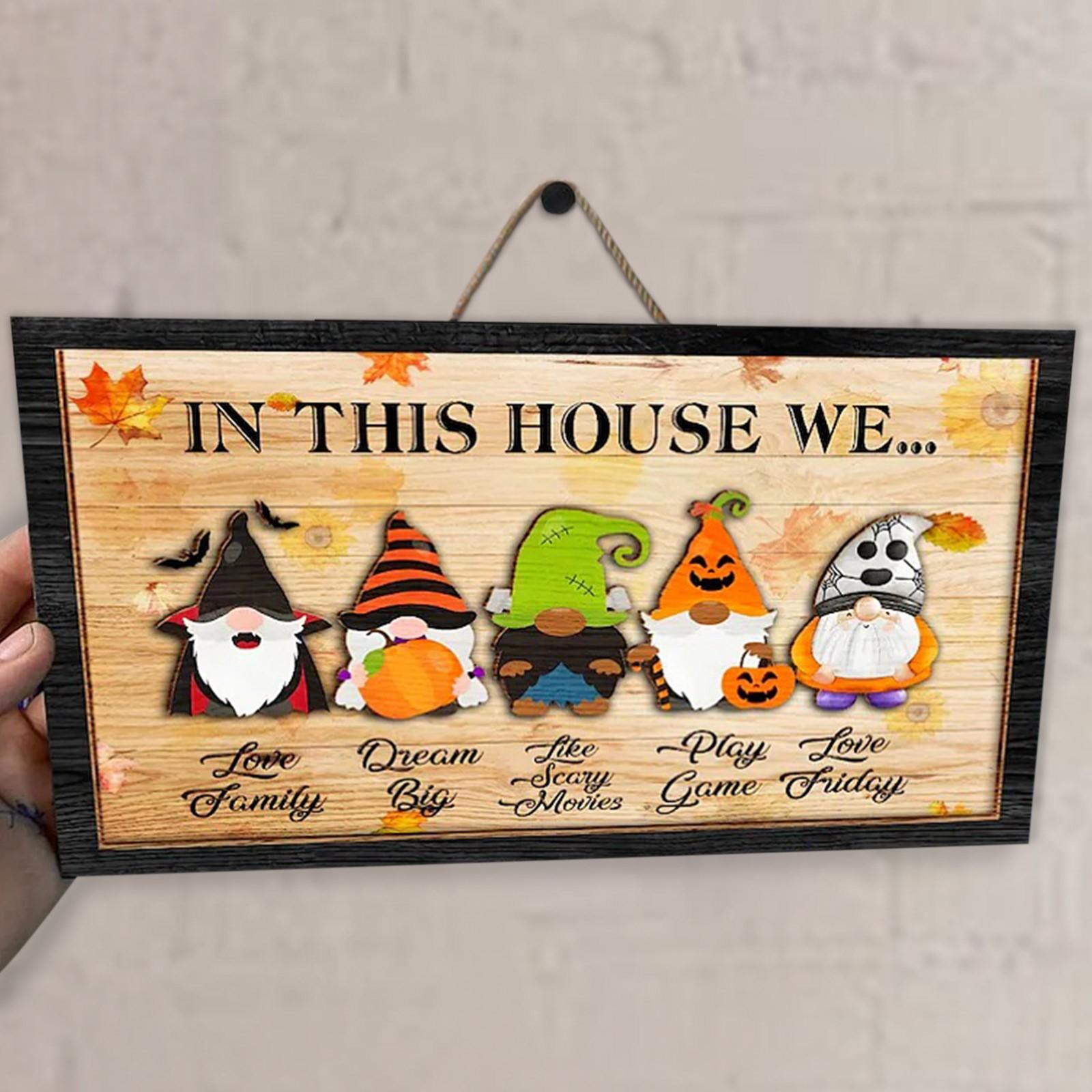 

Хэллоуин Пять деревянных настенных украшений для украшения рабочего стола One Size