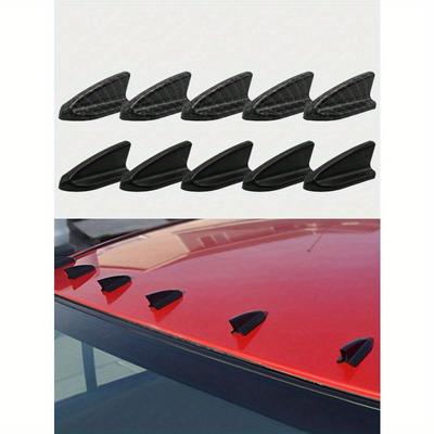 10pcs Car Modifications Shark Fin Antenna Roof Top Decorative Tail Fin Sticker Accessories