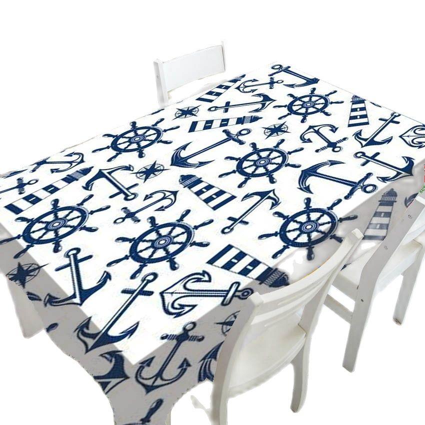 Strisce Blu e Bianche Decorazione di Lusso Cucina Matrimonio Tovaglia Tavolino da Caffè Tovaglia Impermeabile Nappe De Table