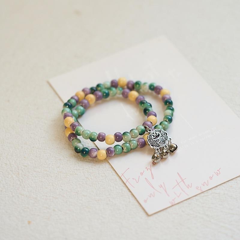 Jingdezhen ceramic bracelet summer women's safety lock gift new Chinese antique beaded trinkets batch