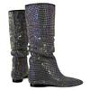 Luxury Crystal Knee High Boots For Women 2025 New Trends Autumn Winter Long Shoes Female Western Boot Large Size Brand Crystal