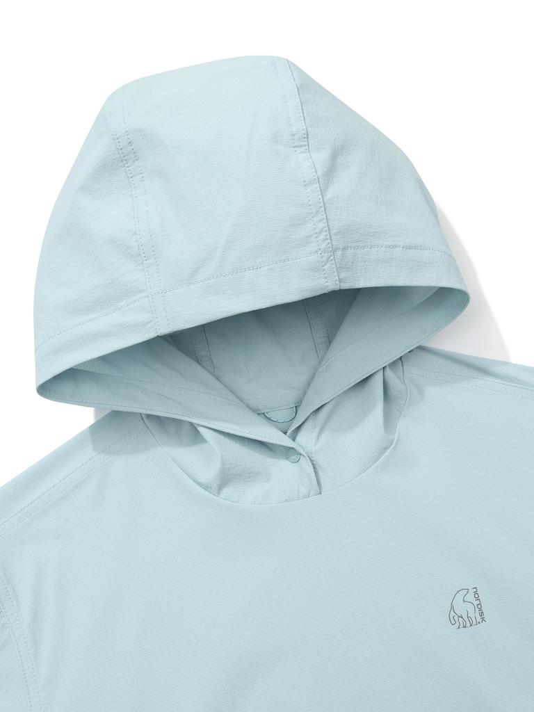 NORDISK Hygge Air Small Polar Bear Woven Hoodie Short Sleeve T-Shirt - W_Ice Blue