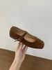 French Suede Ballet Flats Women's 2025 Spring and Autumn New Retro Square Head Casual Flat Mary Jane Single Shoes
