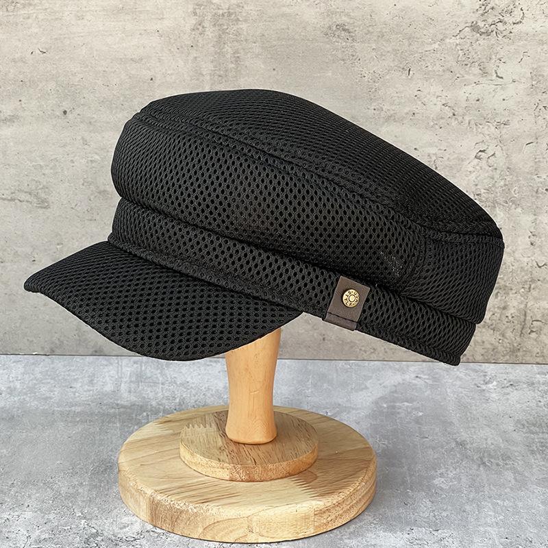 Summer Mesh Breathable Hat Men And Women Cap Sun Protection Flat Top Hat Retro Versatile Casual Sun Hat