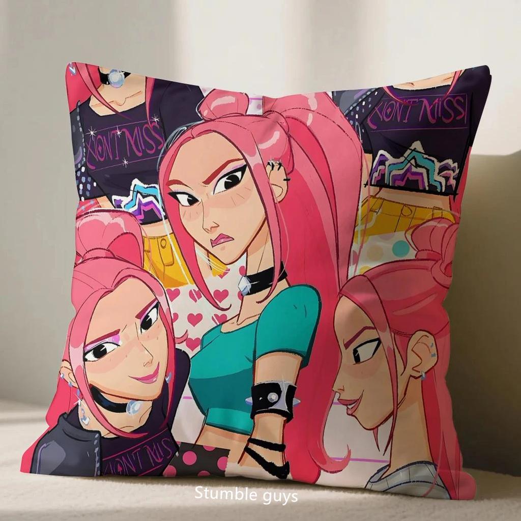 Kpop Sofa Cushion Cover Demon Hunters Anime 45X45cm Pillowcase Soft