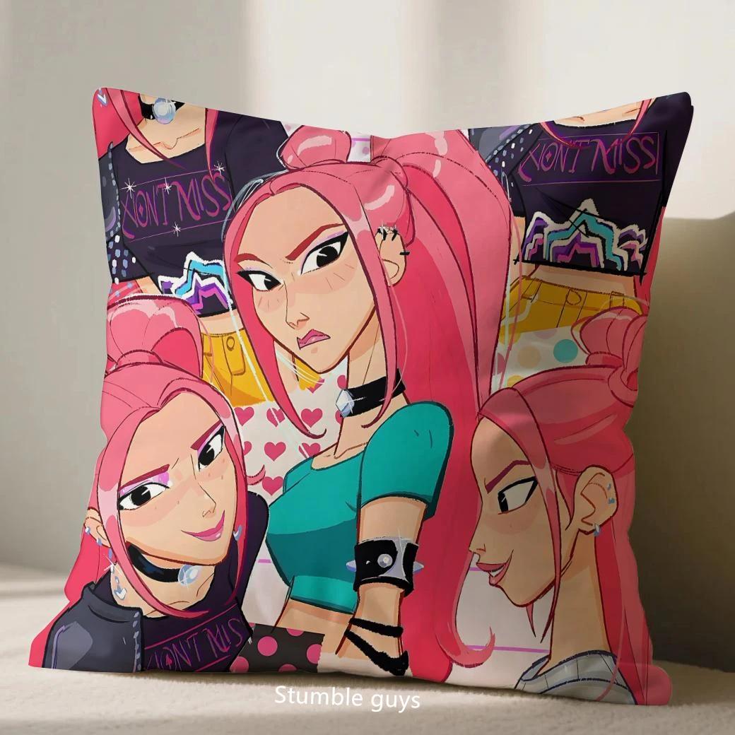 

Kpop Demon Hunters Sofa Cushion Cover Anime 45X45cm Pillowcase Soft Fabric 18x18Inch
