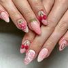 "30-Piece Set: Sweet Summer Fruit 3D Nails - Grapes, Cherries, Almonds, Pink Strawberries”