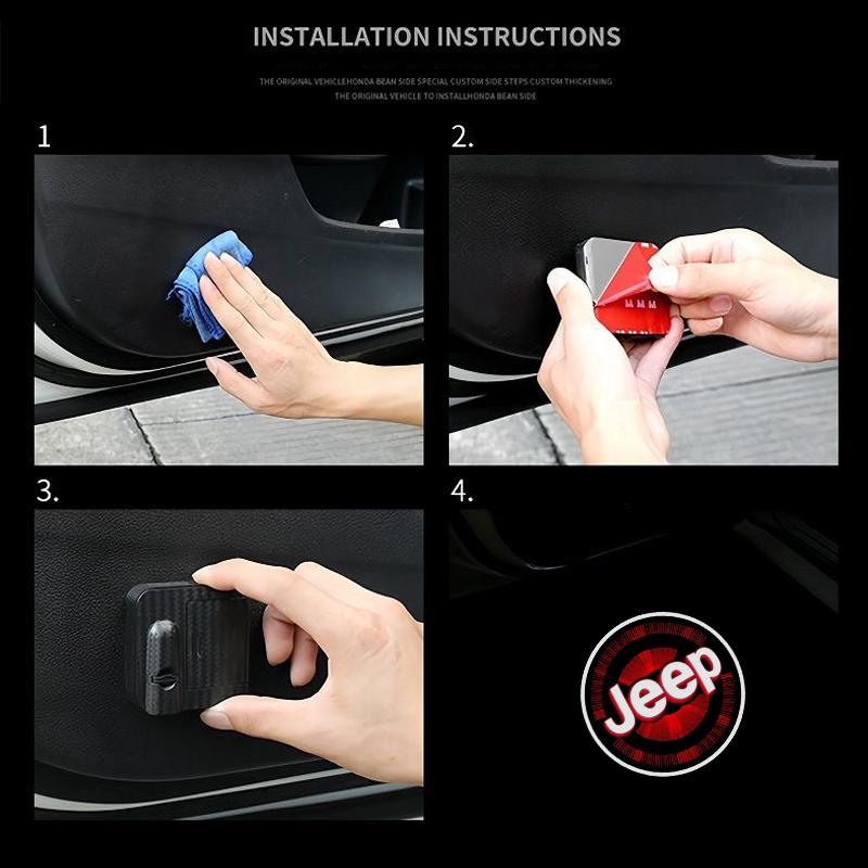 For Jeep Jeep Car Door Wireless Welcome Light LED HD Projector Lamp Decoration For Jeep Renegade Compass Grand Cherokee Wran