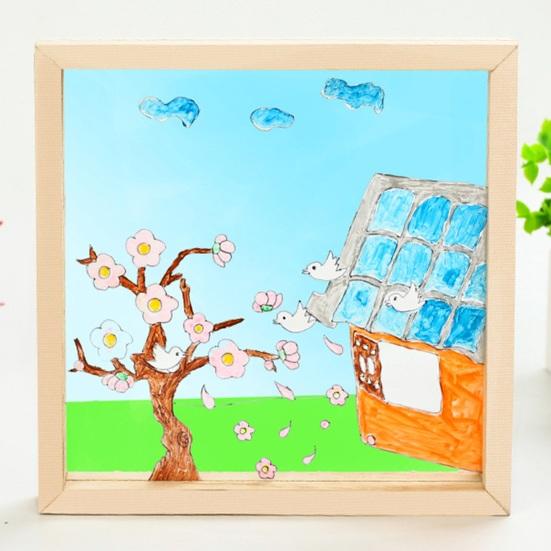 Picture Frame Burr-free Handcraft Transparent Decorative DIY Rounded Edges Kindergarten Children Craft Painting Frame Studio Supply