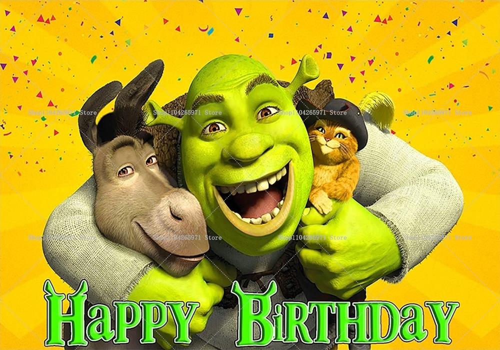Background with Green Monster and Shrek Design, Fun Monster Theme, Children s Party Decoration, Photo Accessories 150X100CM