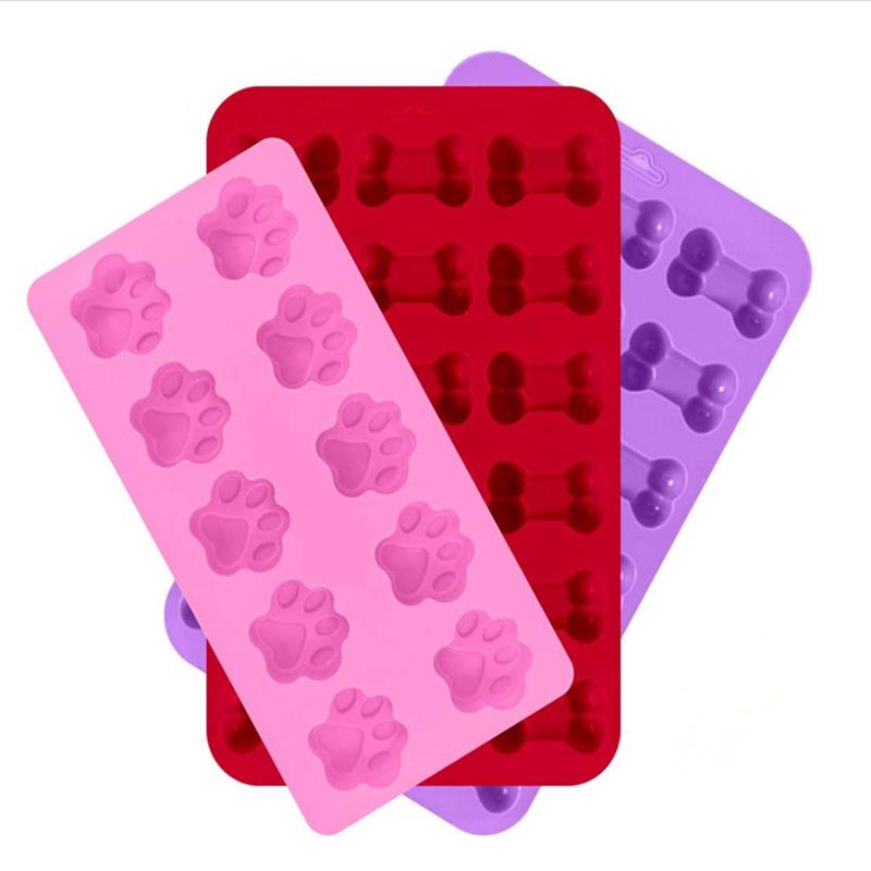 10-Piece Cat Paw & 18-Piece Bone Silicone Baking Mold Set for Pet Treats