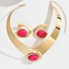 Exaggerated Geometric Jewelry Set Black/Blue/Rose Pink Jewelry Accessories  Anniversary Party