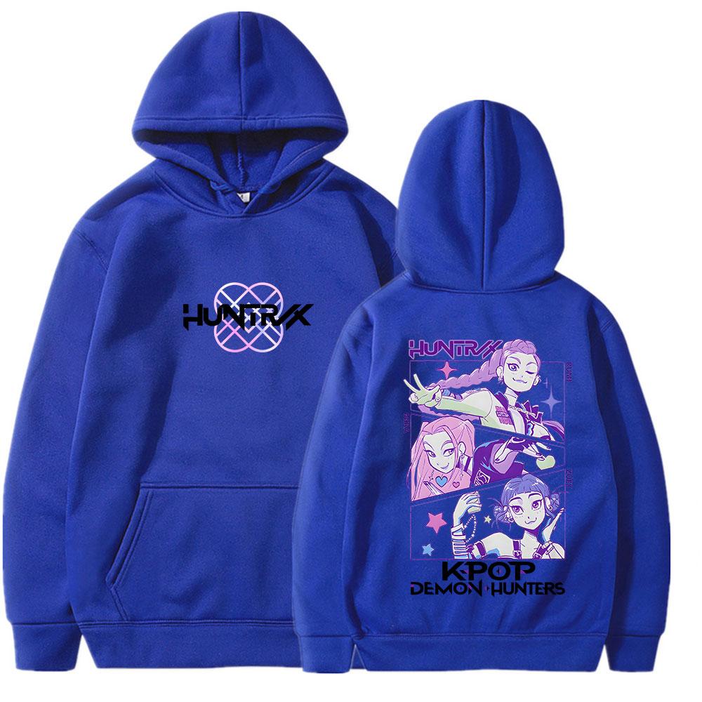 Men's Hooded Sweatshirt Kpop Demon Hunters Graphic Pullover Hoodie Street Fashion Sweatshirt Training Hoodie Warm Style