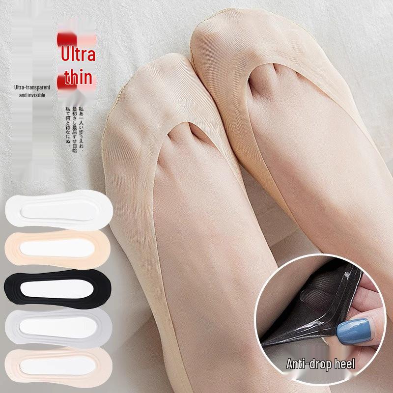 Summer Ankle Silk Sock Liners with Non-Slip Silicone, Invisible, Breathable, Low-Cut Design for Women’s High Heels
