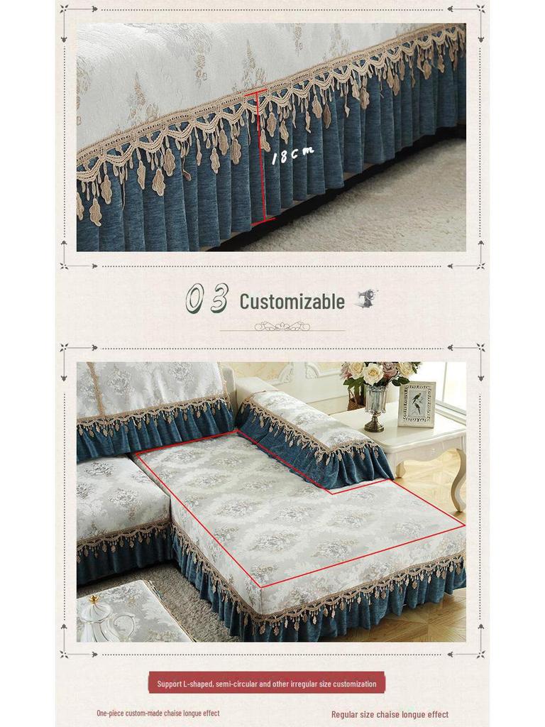 Cojín de Sofá Chenilla Europeo – Para Todas las Estaciones, Antideslizante, Funda de Ajuste Universal