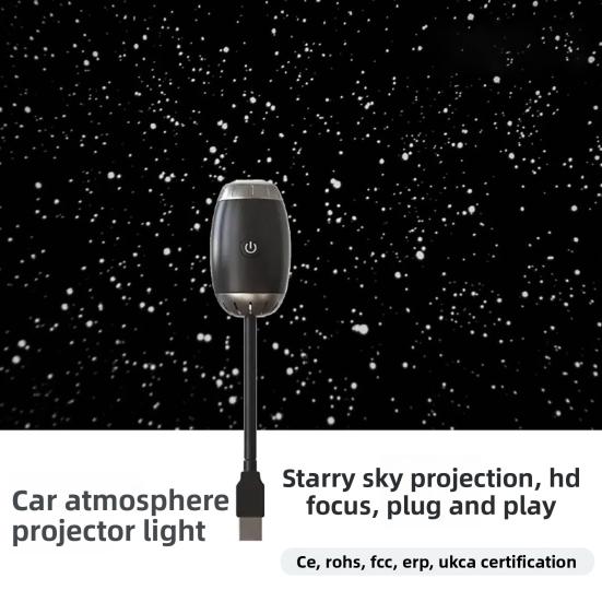 Ayarlanabilir Parlaklıkta Yıldızlı Gökyüzü Projektörü Gece Lambası 360 Derece Döndürme Kolay Dokunmatik Kontrol Lambası USB Şarj Edilebilir Yatak Odası Ortam Aydınlatması