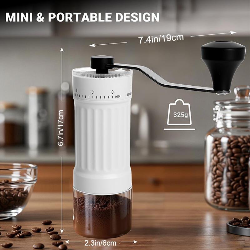 Mini Manual Coffee Grinder With 5 Settings 40 Adjustable Settings, Portable Hand Coffee Bean Mill With 30G Capacity