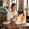  Orange Abstract Print Tote Bag Casual Large Capacity Fashionable Shoulder Bag for Daily Use 