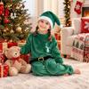 Soft Fleece Baby Christmas Outfit Kids Flannel Onesie, Santa Claus Costume Pajamas for Boys Girls, Jumpsuit Warm Holiday Party Sleepwear with Two Way