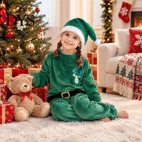 Soft Fleece Baby Christmas Outfit Kids Flannel Onesie, Santa Claus Costume Pajamas for Boys Girls, Jumpsuit Warm Holiday Party Sleepwear with Two Way
