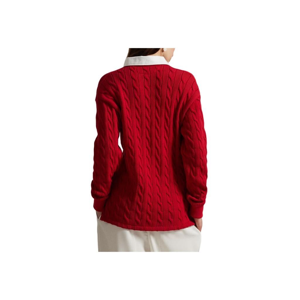 Polo Ralph Lauren Cable Knit Cotton Rugby Shirt Women Tops 211971743-001